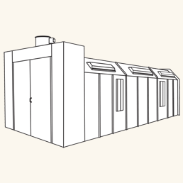 Reverse-flow Crossdraft Automotive Spray Booth