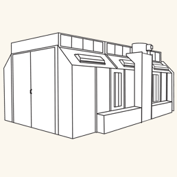 Side Downdraft Automotive Spray Booth with Pre-filter Plenum