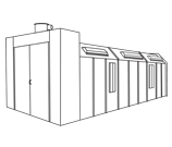 Reverse-flow Crossdraft Automotive Spray Booth