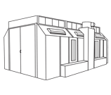 Side Downdraft Automotive Spray Booth with Pre-filter Plenum